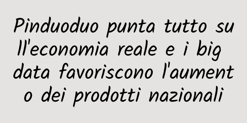 Pinduoduo punta tutto sull'economia reale e i big data favoriscono l'aumento dei prodotti nazionali