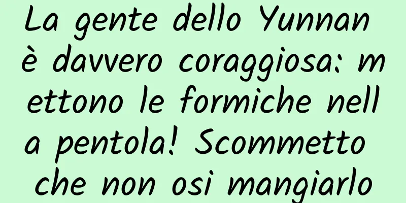 La gente dello Yunnan è davvero coraggiosa: mettono le formiche nella pentola! Scommetto che non osi mangiarlo