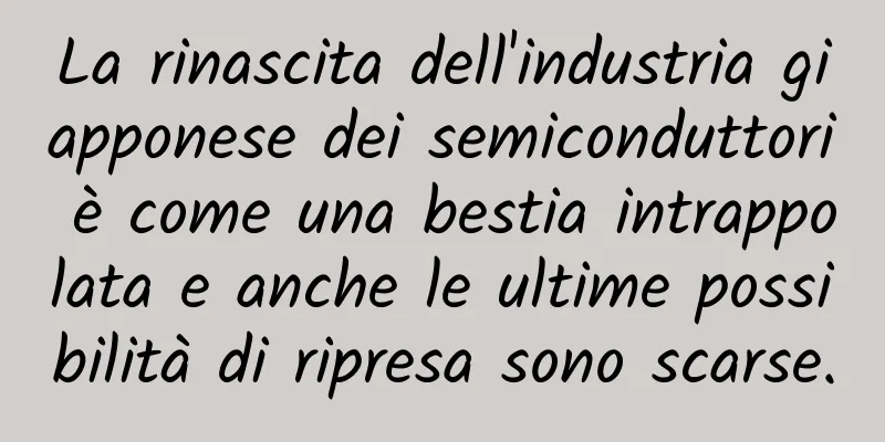 La rinascita dell'industria giapponese dei semiconduttori è come una bestia intrappolata e anche le ultime possibilità di ripresa sono scarse.