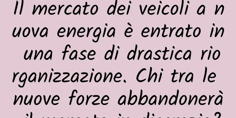 Il mercato dei veicoli a nuova energia è entrato in una fase di drastica riorganizzazione. Chi tra le nuove forze abbandonerà il mercato in disgrazia?