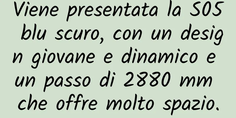 Viene presentata la S05 blu scuro, con un design giovane e dinamico e un passo di 2880 mm che offre molto spazio.