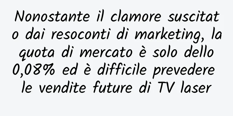 Nonostante il clamore suscitato dai resoconti di marketing, la quota di mercato è solo dello 0,08% ed è difficile prevedere le vendite future di TV laser