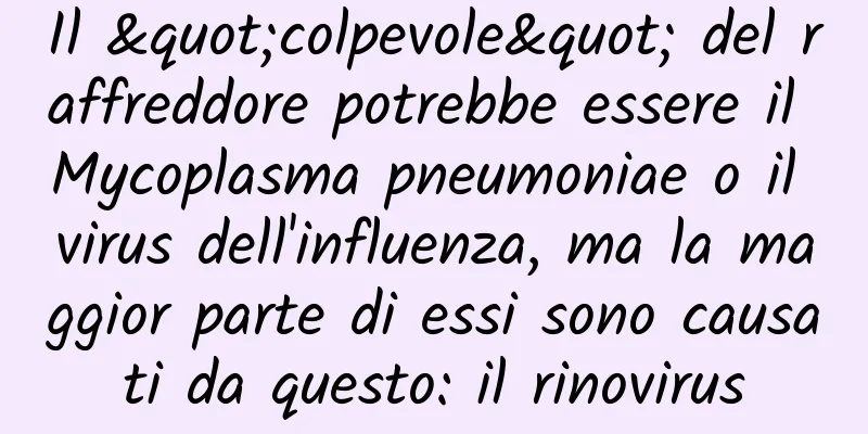 Il "colpevole" del raffreddore potrebbe essere il Mycoplasma pneumoniae o il virus dell'influenza, ma la maggior parte di essi sono causati da questo: il rinovirus