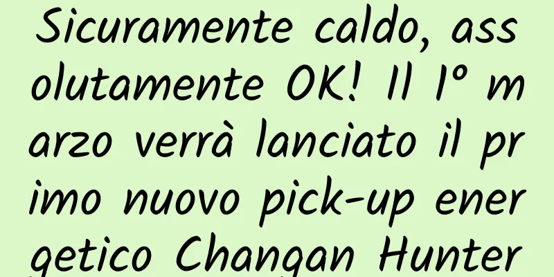 Sicuramente caldo, assolutamente OK! Il 1° marzo verrà lanciato il primo nuovo pick-up energetico Changan Hunter