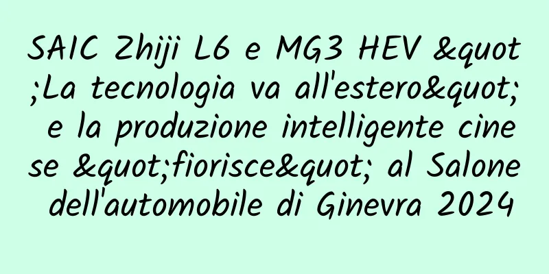 SAIC Zhiji L6 e MG3 HEV "La tecnologia va all'estero" e la produzione intelligente cinese "fiorisce" al Salone dell'automobile di Ginevra 2024