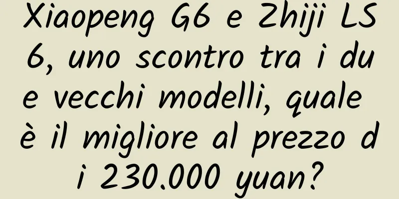 Xiaopeng G6 e Zhiji LS6, uno scontro tra i due vecchi modelli, quale è il migliore al prezzo di 230.000 yuan?
