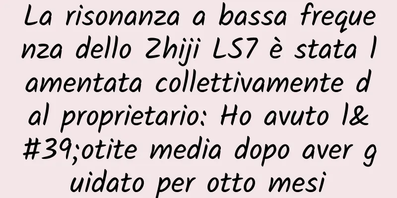 La risonanza a bassa frequenza dello Zhiji LS7 è stata lamentata collettivamente dal proprietario: Ho avuto l'otite media dopo aver guidato per otto mesi