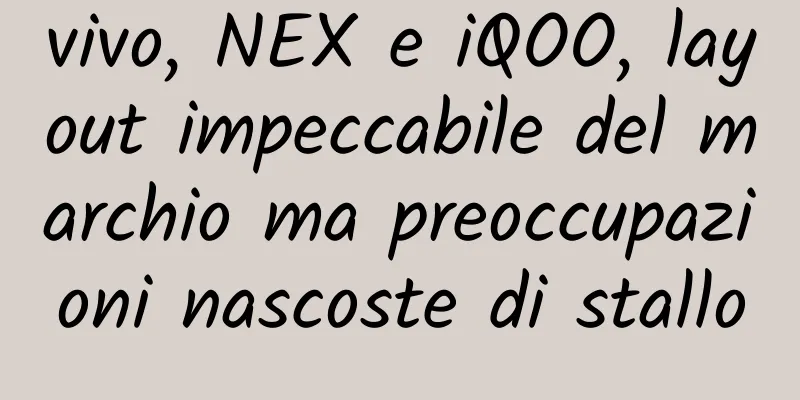 vivo, NEX e iQOO, layout impeccabile del marchio ma preoccupazioni nascoste di stallo