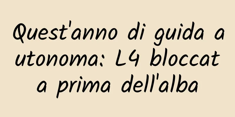 Quest'anno di guida autonoma: L4 bloccata prima dell'alba