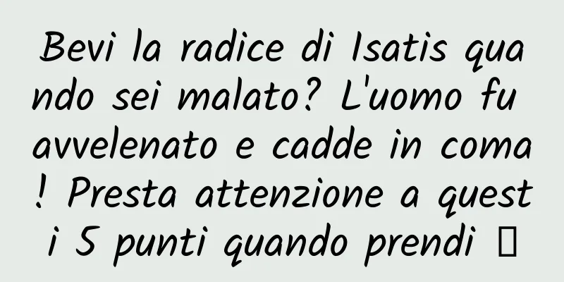 Bevi la radice di Isatis quando sei malato? L'uomo fu avvelenato e cadde in coma! Presta attenzione a questi 5 punti quando prendi →