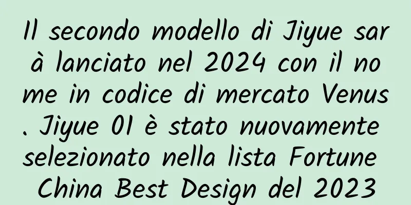 Il secondo modello di Jiyue sarà lanciato nel 2024 con il nome in codice di mercato Venus. Jiyue 01 è stato nuovamente selezionato nella lista Fortune China Best Design del 2023