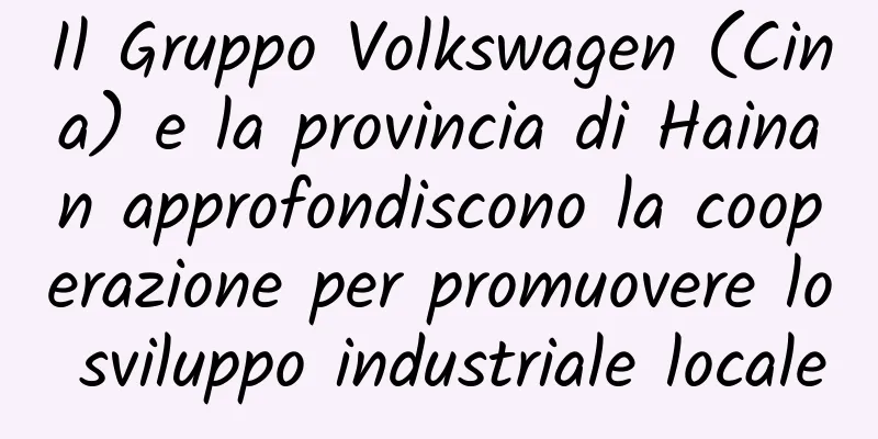 Il Gruppo Volkswagen (Cina) e la provincia di Hainan approfondiscono la cooperazione per promuovere lo sviluppo industriale locale