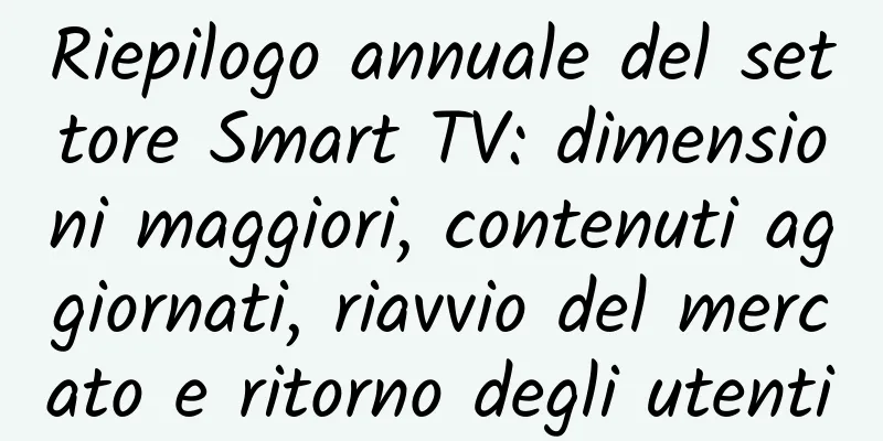 Riepilogo annuale del settore Smart TV: dimensioni maggiori, contenuti aggiornati, riavvio del mercato e ritorno degli utenti