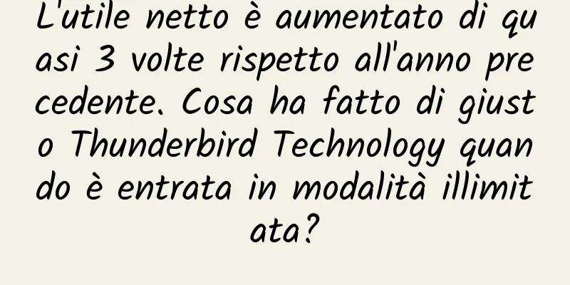 L'utile netto è aumentato di quasi 3 volte rispetto all'anno precedente. Cosa ha fatto di giusto Thunderbird Technology quando è entrata in modalità illimitata?