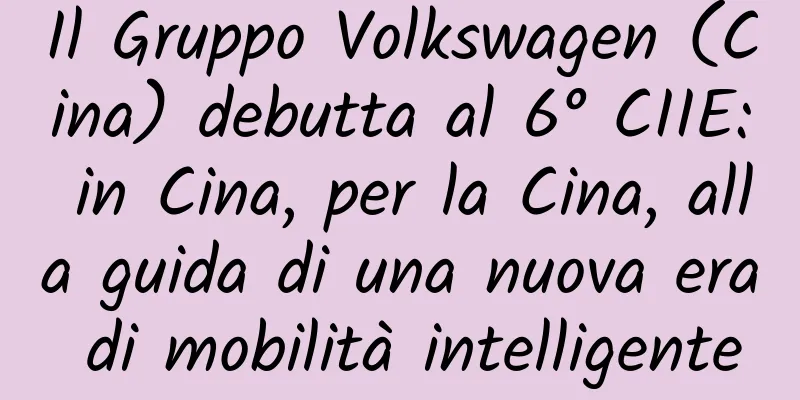 Il Gruppo Volkswagen (Cina) debutta al 6° CIIE: in Cina, per la Cina, alla guida di una nuova era di mobilità intelligente