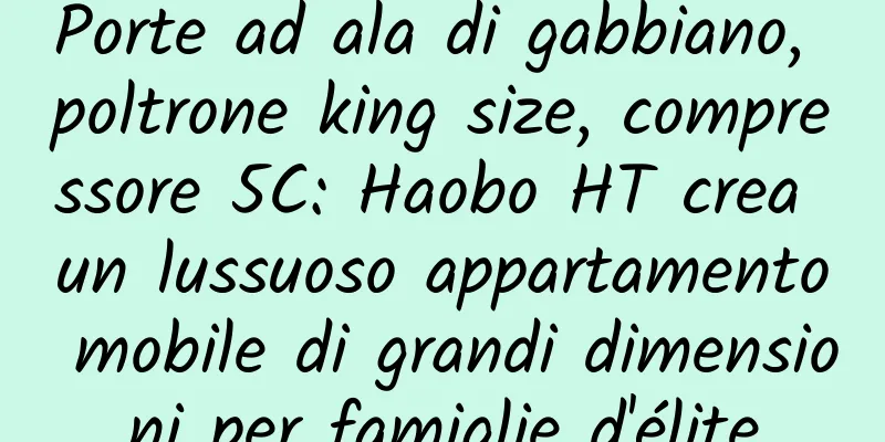 Porte ad ala di gabbiano, poltrone king size, compressore 5C: Haobo HT crea un lussuoso appartamento mobile di grandi dimensioni per famiglie d'élite