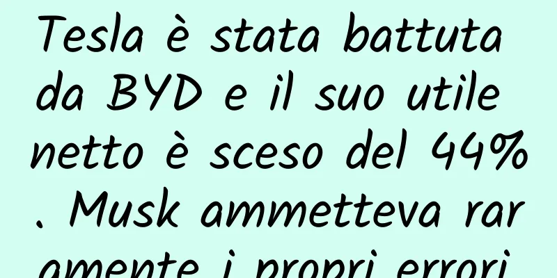 Tesla è stata battuta da BYD e il suo utile netto è sceso del 44%. Musk ammetteva raramente i propri errori.