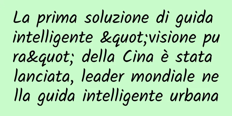 La prima soluzione di guida intelligente "visione pura" della Cina è stata lanciata, leader mondiale nella guida intelligente urbana