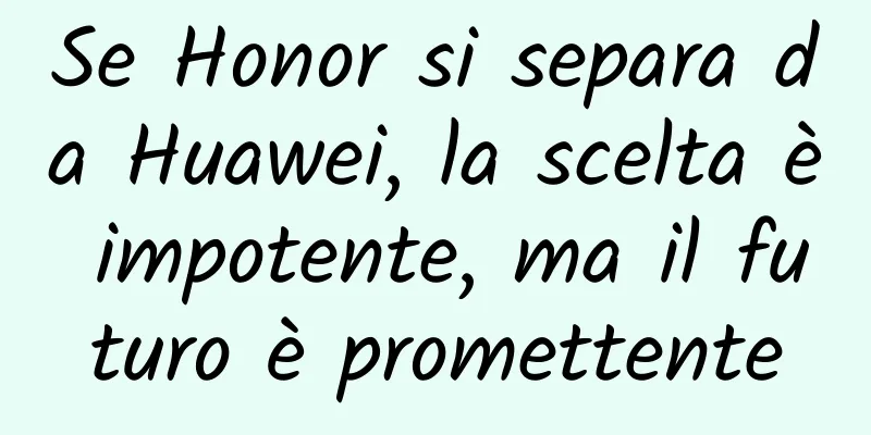 Se Honor si separa da Huawei, la scelta è impotente, ma il futuro è promettente