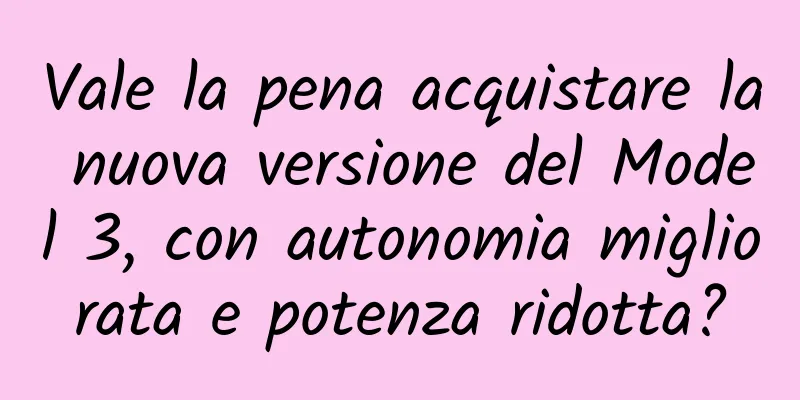 Vale la pena acquistare la nuova versione del Model 3, con autonomia migliorata e potenza ridotta?