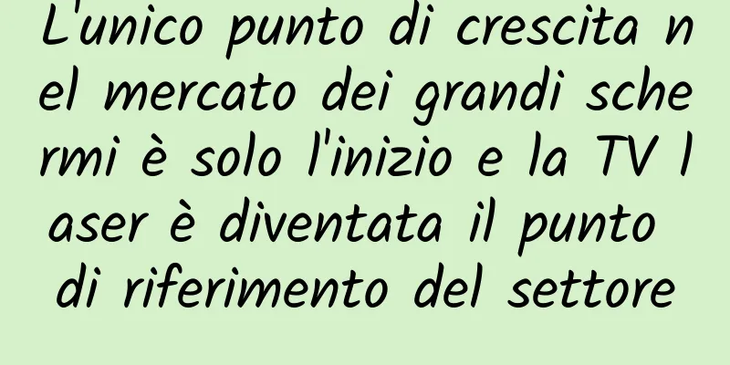 L'unico punto di crescita nel mercato dei grandi schermi è solo l'inizio e la TV laser è diventata il punto di riferimento del settore