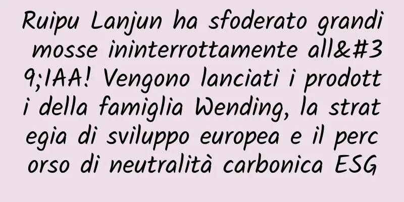 Ruipu Lanjun ha sfoderato grandi mosse ininterrottamente all'IAA! Vengono lanciati i prodotti della famiglia Wending, la strategia di sviluppo europea e il percorso di neutralità carbonica ESG