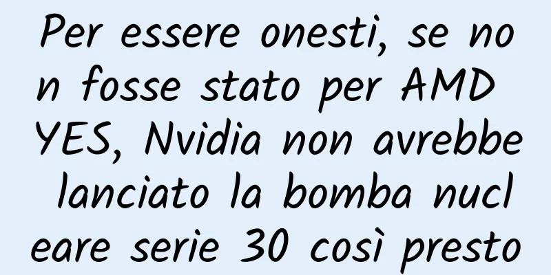 Per essere onesti, se non fosse stato per AMD YES, Nvidia non avrebbe lanciato la bomba nucleare serie 30 così presto