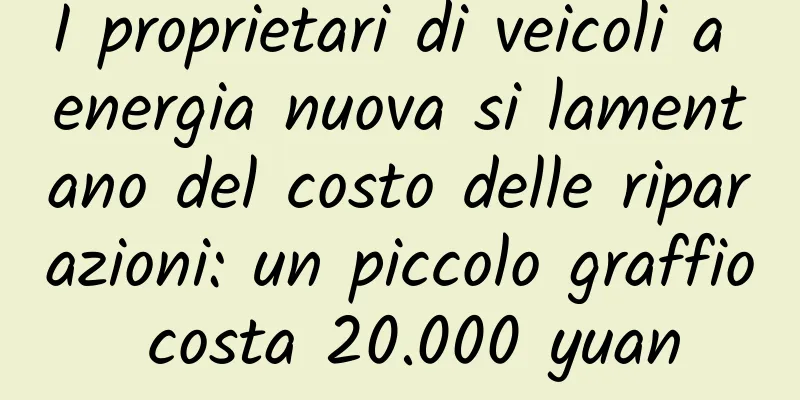 I proprietari di veicoli a energia nuova si lamentano del costo delle riparazioni: un piccolo graffio costa 20.000 yuan