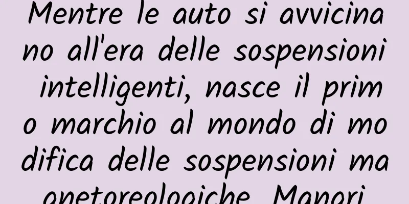 Mentre le auto si avvicinano all'era delle sospensioni intelligenti, nasce il primo marchio al mondo di modifica delle sospensioni magnetoreologiche, Mangri