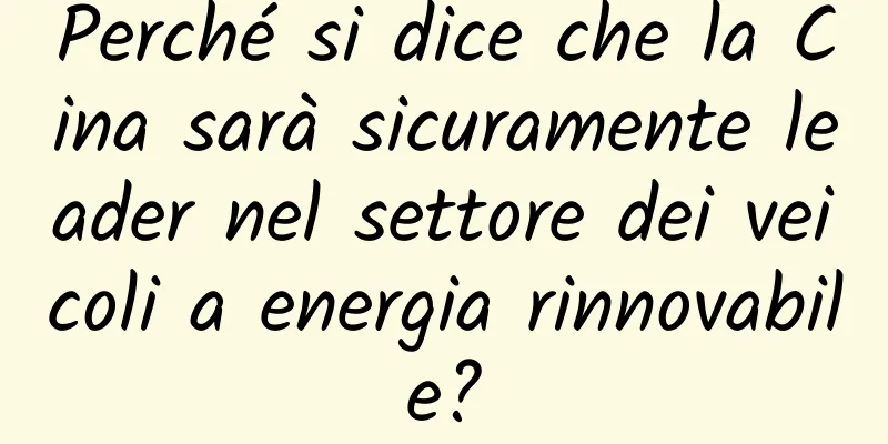 Perché si dice che la Cina sarà sicuramente leader nel settore dei veicoli a energia rinnovabile?