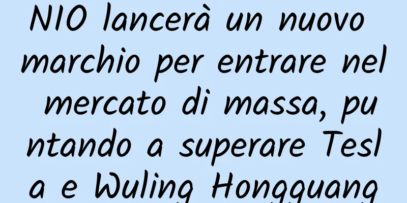 NIO lancerà un nuovo marchio per entrare nel mercato di massa, puntando a superare Tesla e Wuling Hongguang