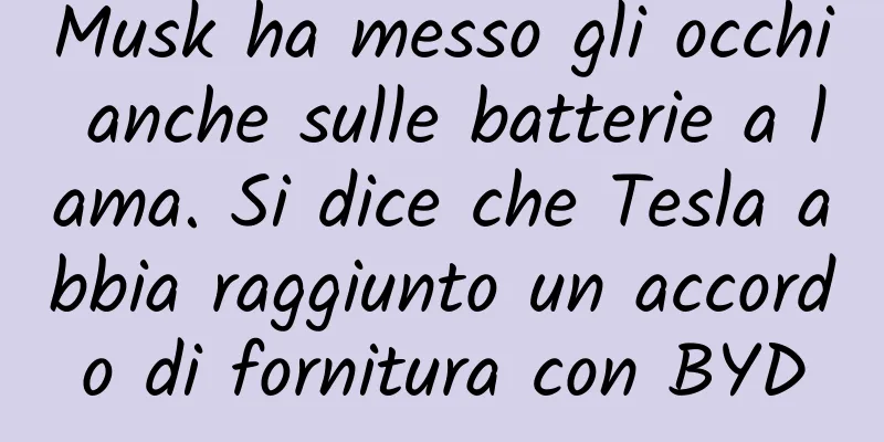 Musk ha messo gli occhi anche sulle batterie a lama. Si dice che Tesla abbia raggiunto un accordo di fornitura con BYD