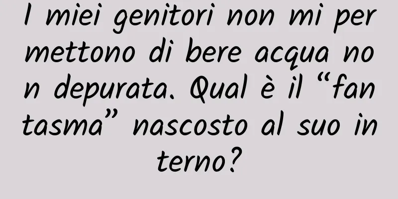 I miei genitori non mi permettono di bere acqua non depurata. Qual è il “fantasma” nascosto al suo interno?