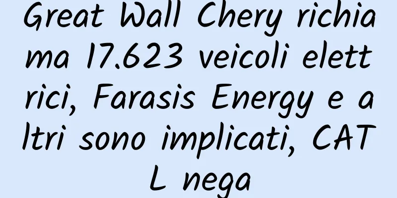 Great Wall Chery richiama 17.623 veicoli elettrici, Farasis Energy e altri sono implicati, CATL nega