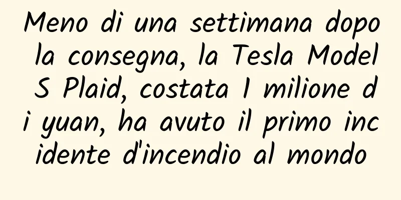 Meno di una settimana dopo la consegna, la Tesla Model S Plaid, costata 1 milione di yuan, ha avuto il primo incidente d'incendio al mondo