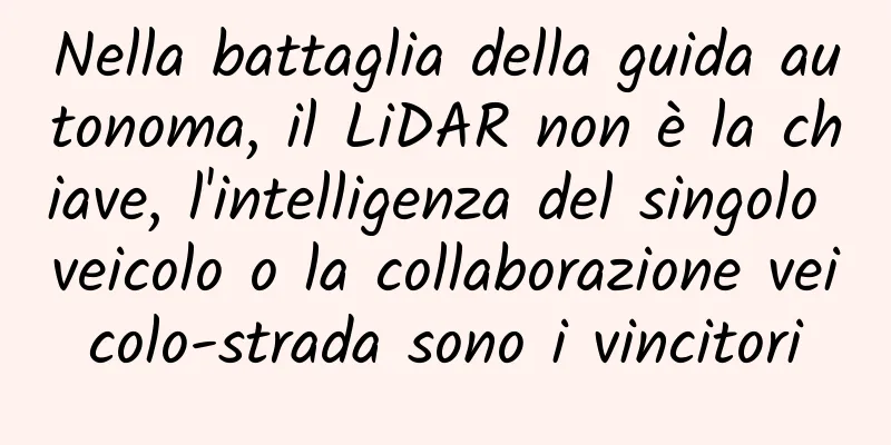 Nella battaglia della guida autonoma, il LiDAR non è la chiave, l'intelligenza del singolo veicolo o la collaborazione veicolo-strada sono i vincitori