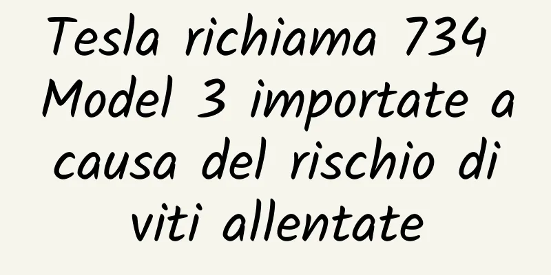 Tesla richiama 734 Model 3 importate a causa del rischio di viti allentate