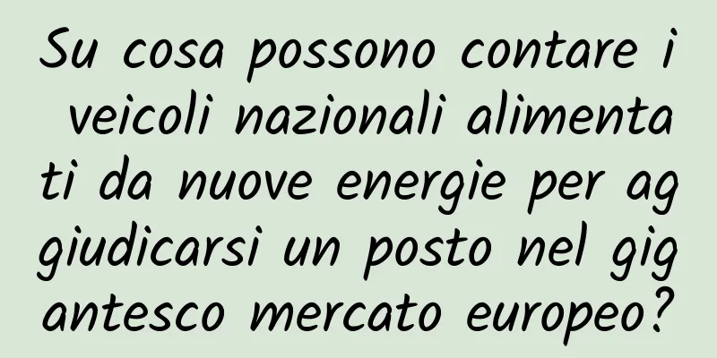 Su cosa possono contare i veicoli nazionali alimentati da nuove energie per aggiudicarsi un posto nel gigantesco mercato europeo?
