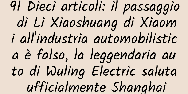 91 Dieci articoli: il passaggio di Li Xiaoshuang di Xiaomi all'industria automobilistica è falso, la leggendaria auto di Wuling Electric saluta ufficialmente Shanghai