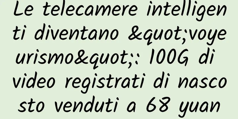 Le telecamere intelligenti diventano "voyeurismo": 100G di video registrati di nascosto venduti a 68 yuan