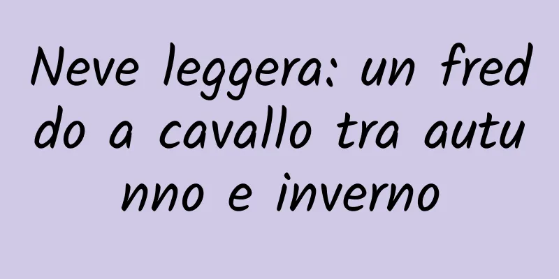 Neve leggera: un freddo a cavallo tra autunno e inverno