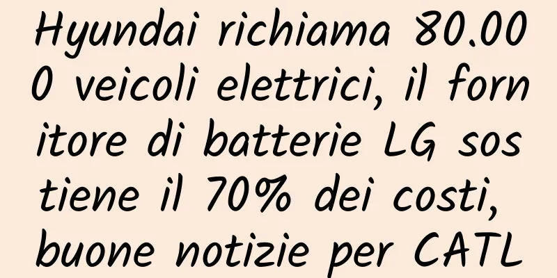 Hyundai richiama 80.000 veicoli elettrici, il fornitore di batterie LG sostiene il 70% dei costi, buone notizie per CATL