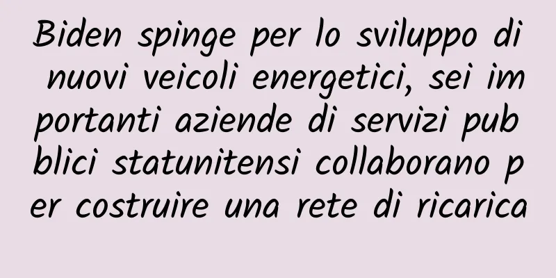Biden spinge per lo sviluppo di nuovi veicoli energetici, sei importanti aziende di servizi pubblici statunitensi collaborano per costruire una rete di ricarica