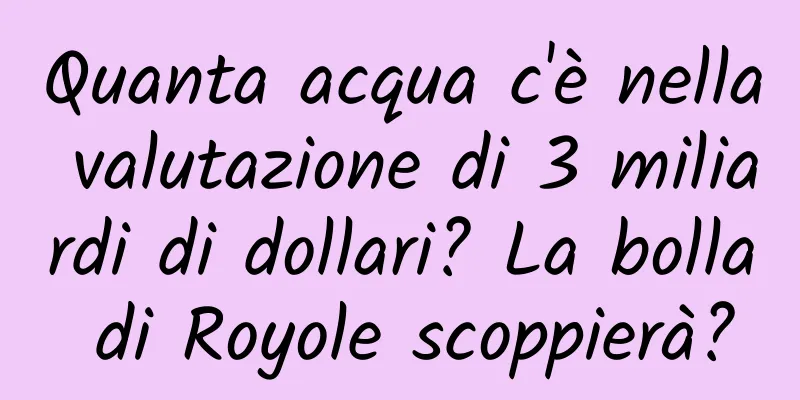 Quanta acqua c'è nella valutazione di 3 miliardi di dollari? La bolla di Royole scoppierà?