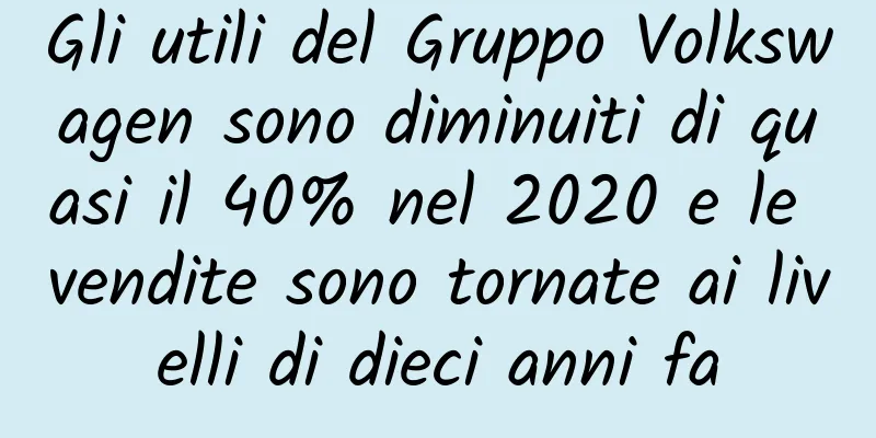 Gli utili del Gruppo Volkswagen sono diminuiti di quasi il 40% nel 2020 e le vendite sono tornate ai livelli di dieci anni fa