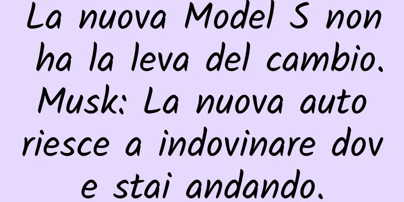 La nuova Model S non ha la leva del cambio. Musk: La nuova auto riesce a indovinare dove stai andando.