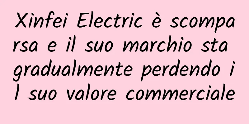 Xinfei Electric è scomparsa e il suo marchio sta gradualmente perdendo il suo valore commerciale
