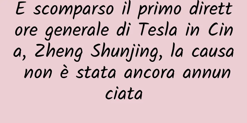 È scomparso il primo direttore generale di Tesla in Cina, Zheng Shunjing, la causa non è stata ancora annunciata