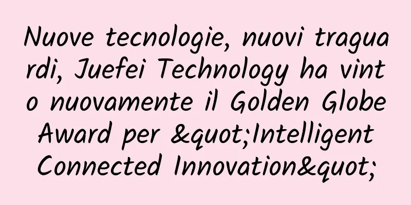 Nuove tecnologie, nuovi traguardi, Juefei Technology ha vinto nuovamente il Golden Globe Award per "Intelligent Connected Innovation"