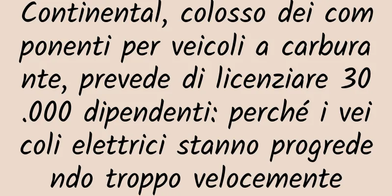 Continental, colosso dei componenti per veicoli a carburante, prevede di licenziare 30.000 dipendenti: perché i veicoli elettrici stanno progredendo troppo velocemente